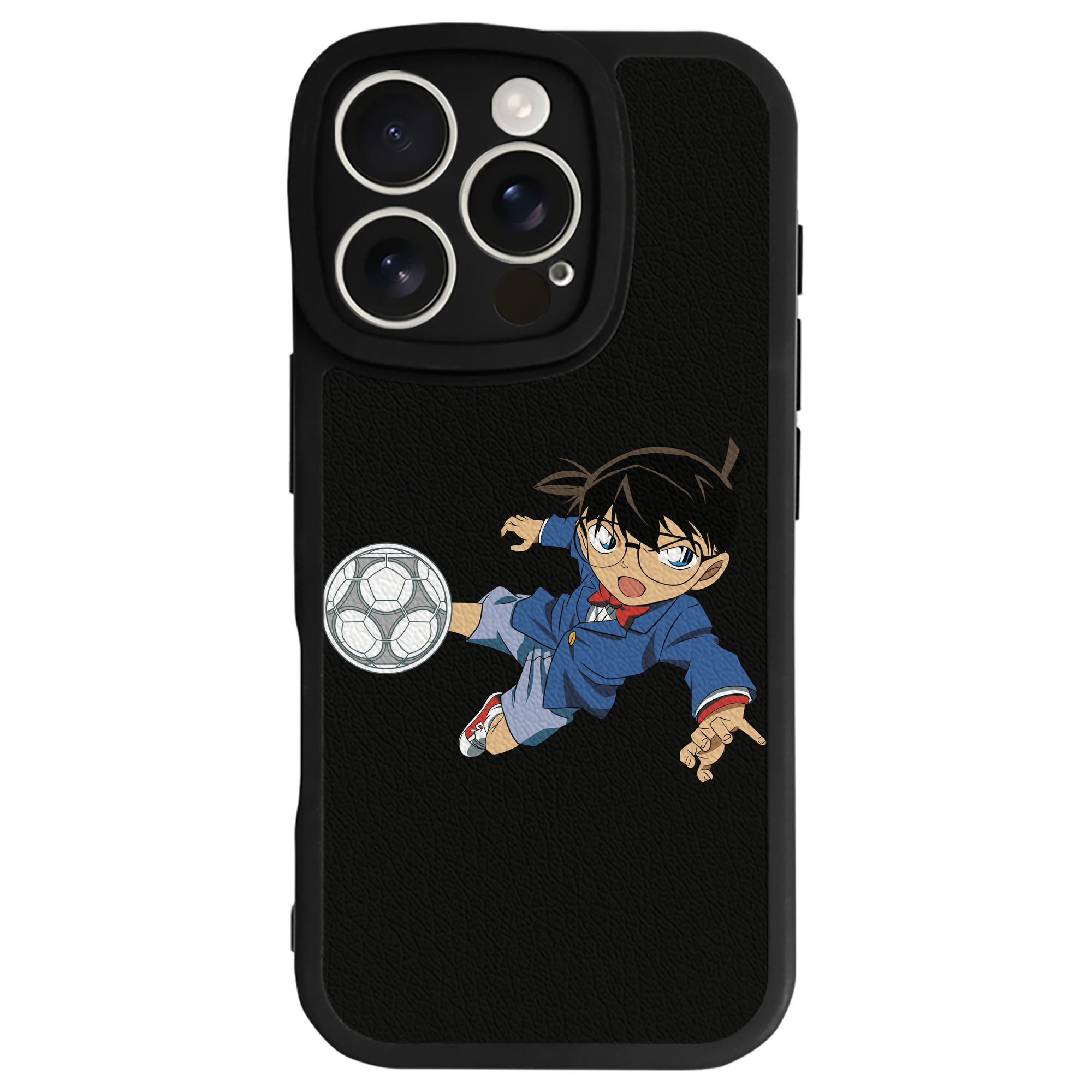 （画像用） 名探偵コナン 江戸川 コナン Detective Conan Conan Edogawa 【iPhone 16シリーズ対応】シリコンスマホケース（レザー調） 材質：シリコン